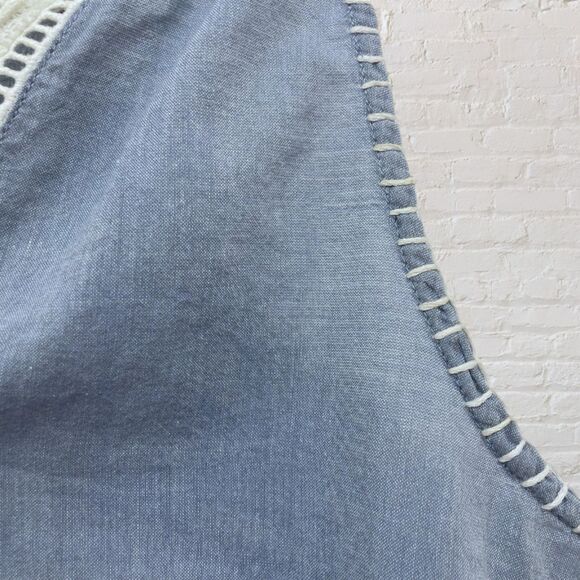 Joie Josepe Halter Top Size S Chambray Embroidered - Picture 8 of 12